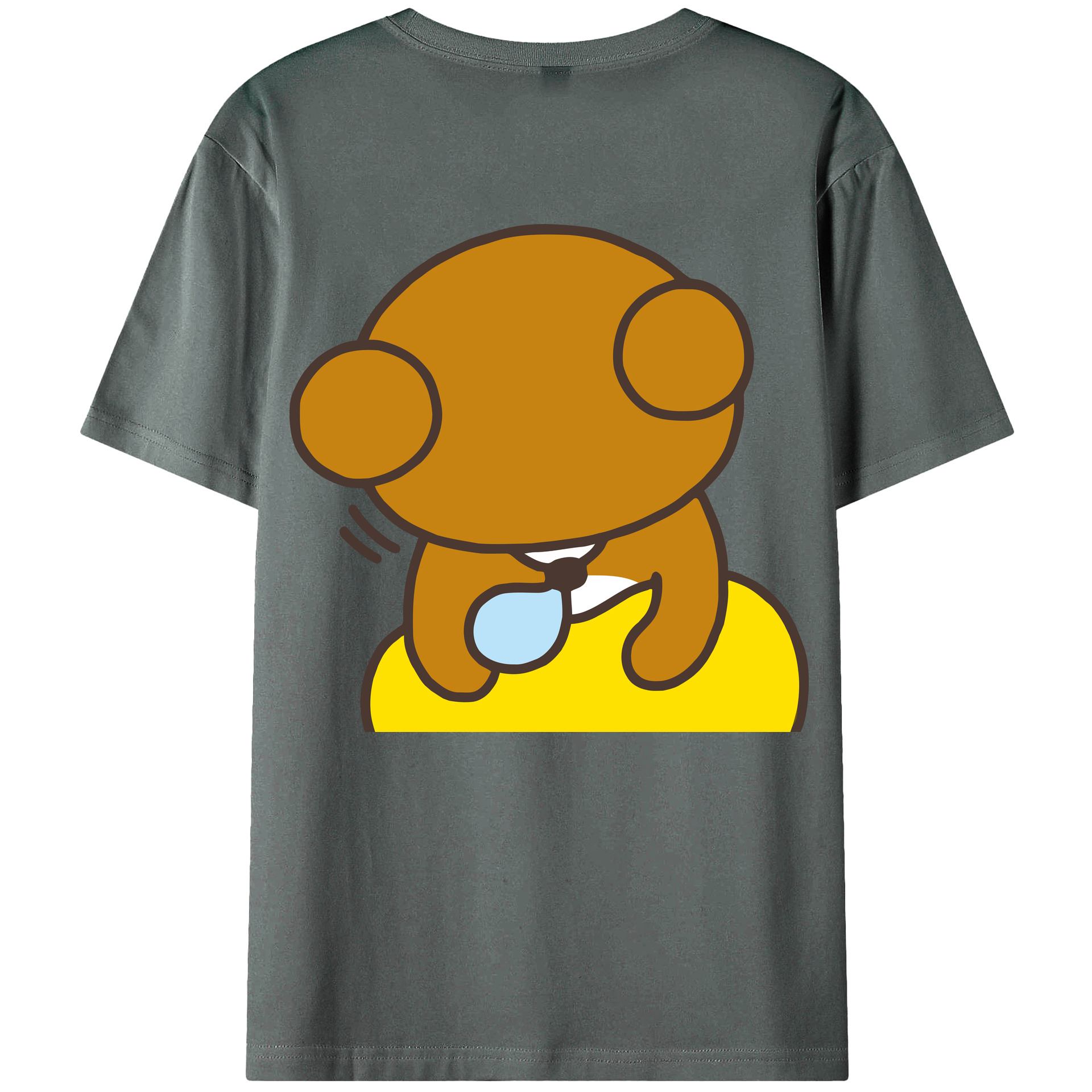 （画像用） リラックマ リラックマ キイロイトリ Rilakkuma Korilakkuma Kiiroitori 綿100％ メンズ半袖Tシャツ（バックプリント） 通気性